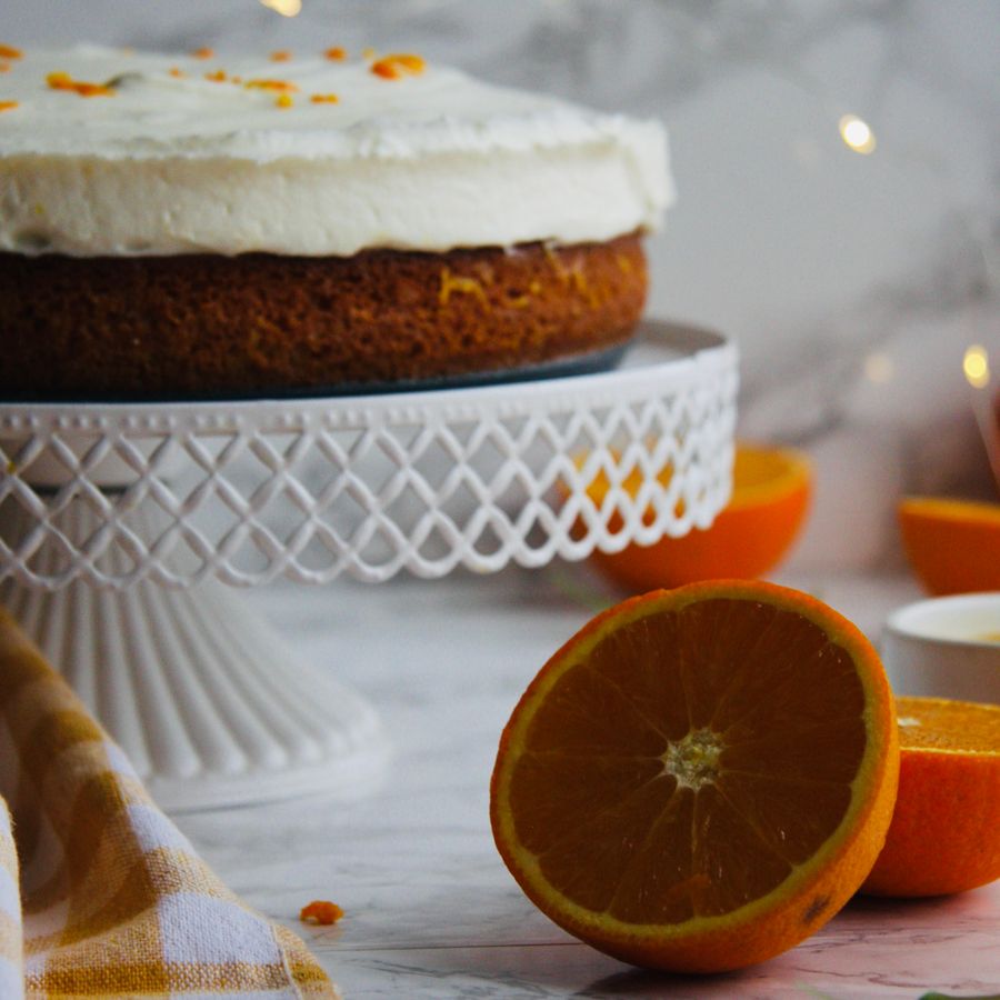 Fatia de bolo de laranja